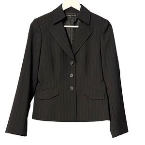 Antonio Melani Charcoal Pinstriped Lined Blazer Size 4